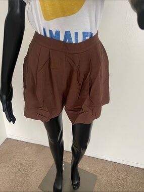 Brown Linen Shorts
